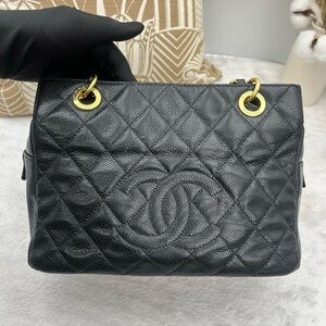 Chanel Black Quilted Shoulder Bag with Gold Hardware
